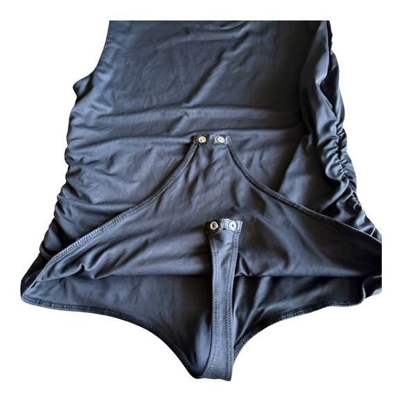 House of Harlow 1960 Black Sleeveless Ruched Bodysuit Size L Large - Picture 5 of 8